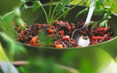 Lentil stew with roasted cauliflower