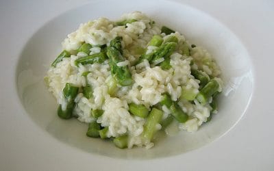 Risotto With Green Asparagus And Parmesan Cheese