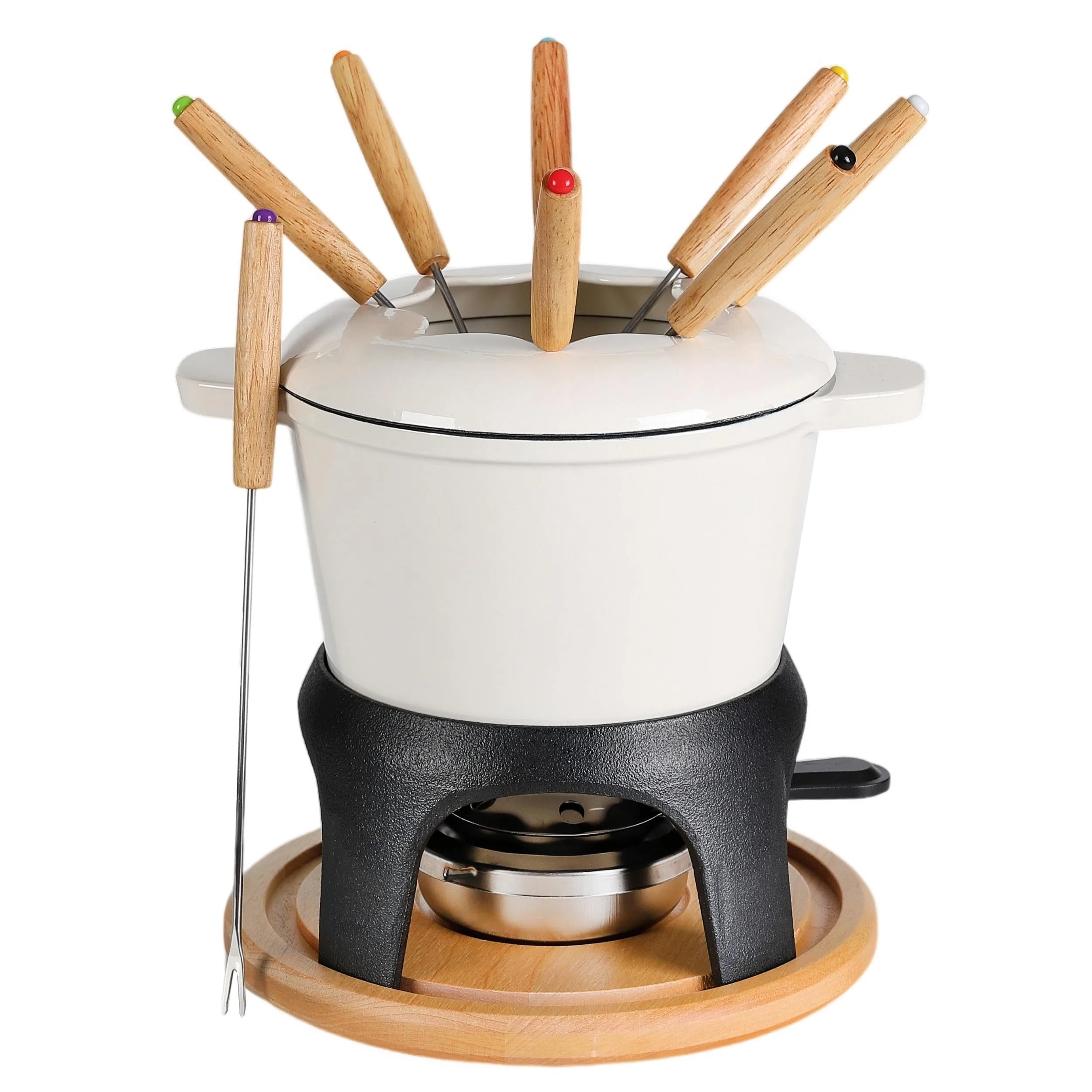BIRDROCK HOME 16 pc Cast Iron Fondue Pot Set